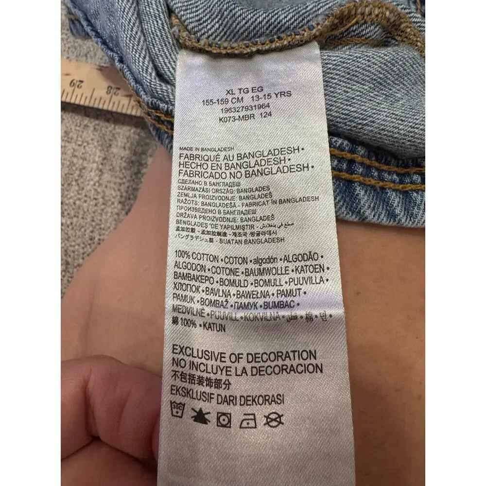 Levi's Big Girls Utility Buttoned Denim Dress Organic Belt Waist XL (13-15 yrs)